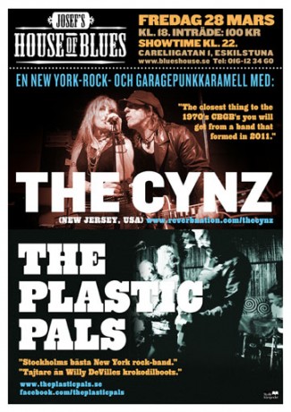 Poster for The Cynz and The Plastic Pals in Eskilstuna 28 March